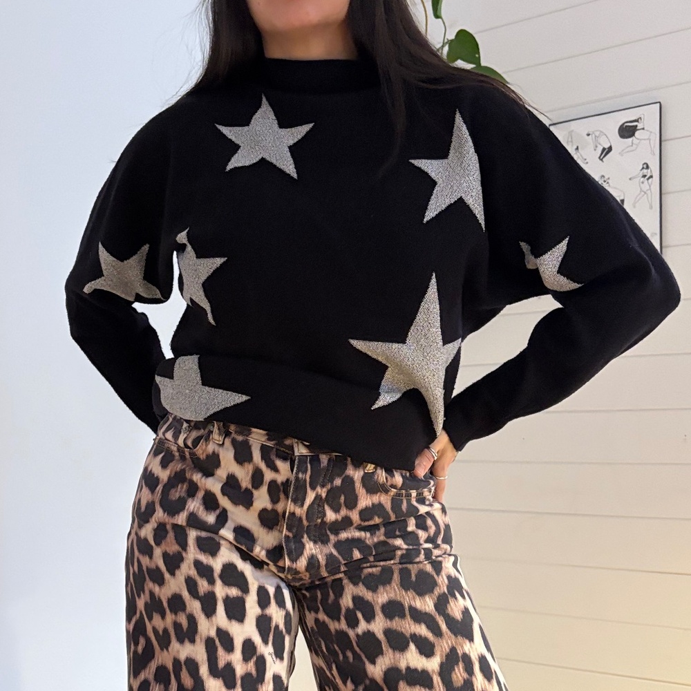 Sioni star print high neck sweater